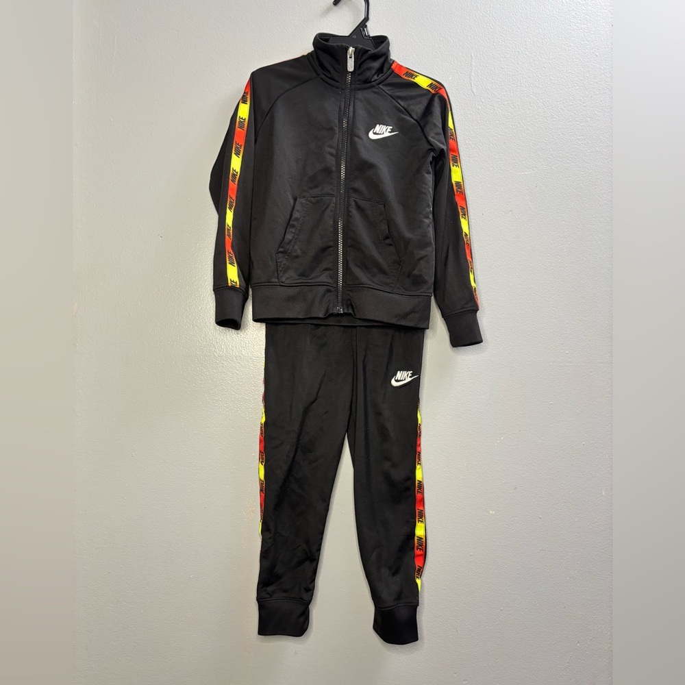 Nike Black Tracksuit with Red and Yellow Accents